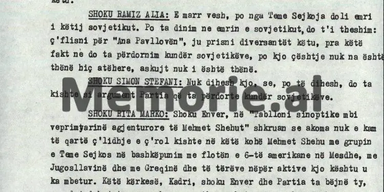 “Kadri, si nuk të kujtohet ty, që gjeneral Panajot Plaku, ka ardhur si diversant në Shqipëri dhe ka shkuar te sovjetiku në bazën e Vlorës…”/ Debatet e Ramiz Alisë në Byro, 8 tetor ‘82