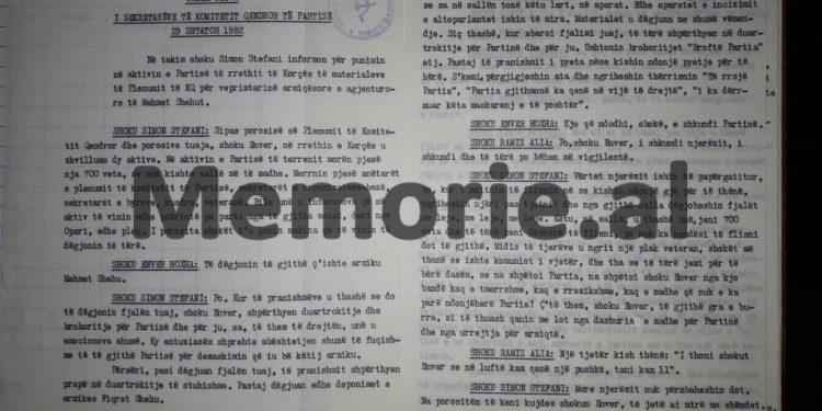 Enver Hoxha: “Shoku Simon, kur ishe në aktivin e Korçës, të doli gjë në sy ai, Niko Çeta, ka qenë zv/ministër i Brendshëm me këta armiqtë…”/ Mbledhja e Byrosë, shator ‘82
