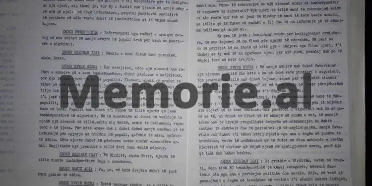 “Shoku Enver, në rrethin e Mirditës, vetëm në sektorin e Tregtisë, Dega e Brendshme kishte 30 bashkëpunëtorë të Sigurimit, të cilët janë…”/ Mbledhja e Byrosë, 10 shtator ‘83