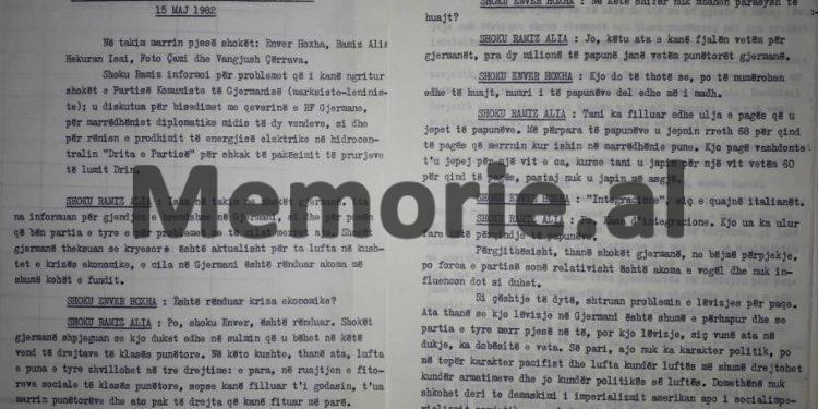 “Shokët gjermanë, na e paraqesin Bashkimi Sovjetik, si një vend ku ekziston ‘komunizmi’, ndërsa udhëheqja atje, është antikomuniste dhe…”/ Diskutimi i Enverit në Byro, maj ‘82
