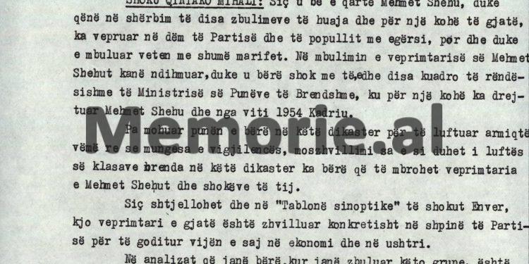 Akzuat e Rita Markos: “Jo, jo, Kadri, nuk është ashtu, sepse ti i ke ditur dobësitë e Feçorit dhe nuk na i ke thënë, që nga imoraliteti e deri te…”! / Mbledhja e Byrosë, 8 tetor ‘82