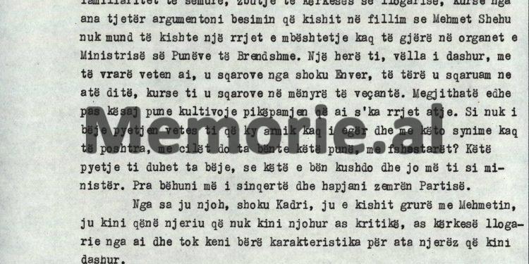 “Kadri, pas Xhavit Sallakut në Ballsh dhe Bumçit në Metalurgjik, Feruz Mataj, me xhaxhanë agjent të CIA-s, shok i ngushtë i djalit të Mehmetit, i cili…”/ Akuzat e Hajredin Çelikut në Byro, tetor ‘82