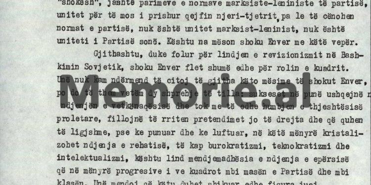 “Unë e thirra Kadrinë, por ai më tha: t’ja lëmë armikut Mehmet Shehu, atë cilësim që bëri për mua, duke më quajtur Jago dhe…”! / Debatet e Enveri në Byro, 8 tetor ‘82