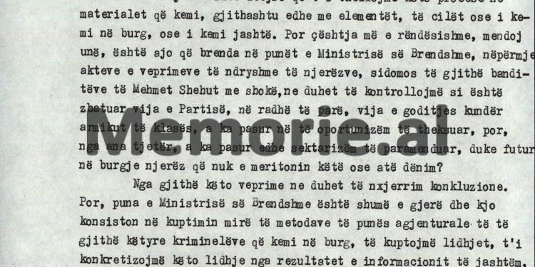 “Unë e thirra Kadrinë, por ai më tha: t’ja lëmë armikut Mehmet Shehu, atë cilësim që bëri për mua, duke më quajtur Jago dhe…”! / Debatet e Enveri në Byro, 8 tetor ‘82