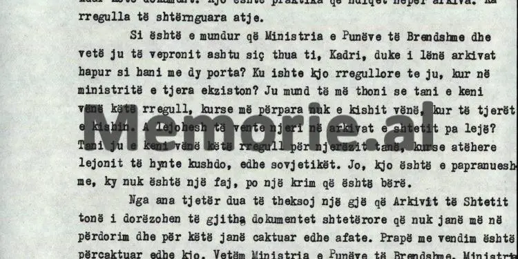 “Kur do të arrestohej Feçori, Kadriu shprehu hezitimin, se; ‘mos kjo Fiqrete Shehu, na fut në qorrsokak’ dhe kur po merreshin masat për…”/ Akuzat e Enverit në mbledhjen e Byrosë, 8 tetor ‘82