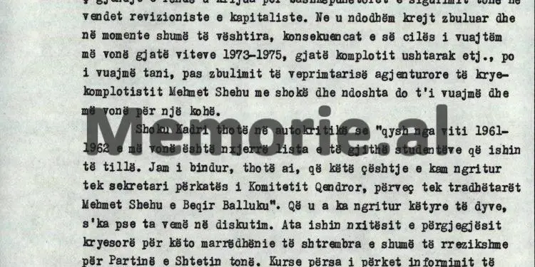 “Kur do të arrestohej Feçori, Kadriu shprehu hezitimin, se; ‘mos kjo Fiqrete Shehu, na fut në qorrsokak’ dhe kur po merreshin masat për…”/ Akuzat e Enverit në mbledhjen e Byrosë, 8 tetor ‘82