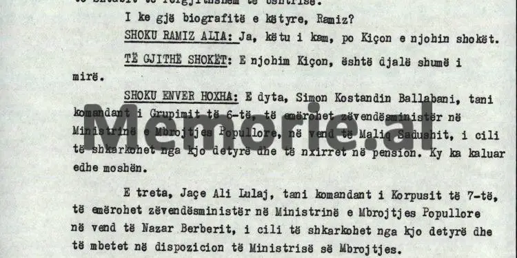 “Motivacioni zyrtar për shkarkimin e Kadriut, do jetë ‘mungesë vigjilence’, se po të themi del në pension, e kuptojnë njerëzit se si është puna dhe…”/ Porosia e Enverit në Byro, 8 tetor ‘82