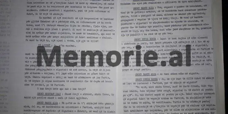 “Shoku Enver, në rrethin e Mirditës, vetëm në sektorin e Tregtisë, Dega e Brendshme kishte 30 bashkëpunëtorë të Sigurimit, të cilët janë…”/ Mbledhja e Byrosë, 10 shtator ‘83