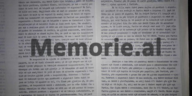 Enver Hoxha: “Partia s’ka për detyrë t’i japë të dhëna Punëtorit Operativ, meqenëse ai është në Sigurim, përkundrazi, Partia e urdhëron atë…”/ Mbledhja e Byrosë, shtator ‘83