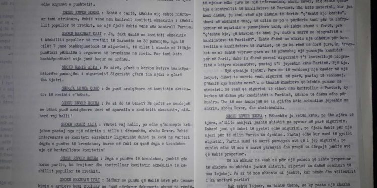 Hekuran Isai: “Shoku Enver, Komiteti Ekzekutiv i rrethit të Sarandës, ka 32 punonjës, ku 7 janë bashkëpunëtorë të Sigurimit, të cilët i mban në lidhje…”/ Mbledhja e Byrosë, 10 shtator ‘83