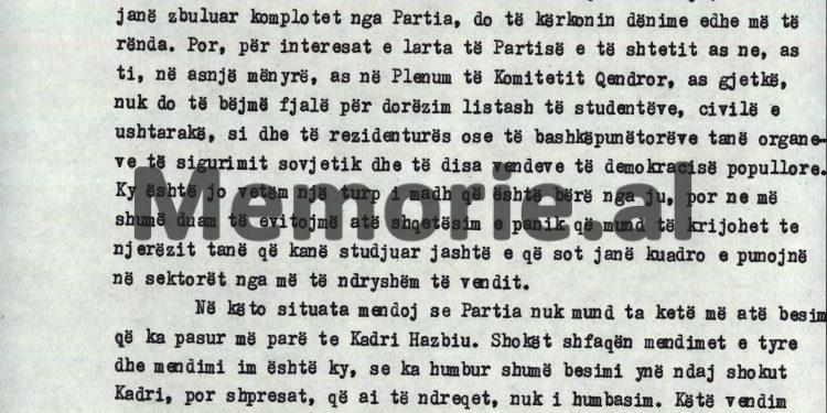 “Është përhapur lajmi kudo, sikur shoku Hysni, një ‘Hero i Popullit’ dhe luftëtar i lavdishëm, nuk ka vdekur nga kanceri, por e kanë eliminuar me urdhër të…”/ Debatet e Enverit në Byro, 8 tetor ‘82