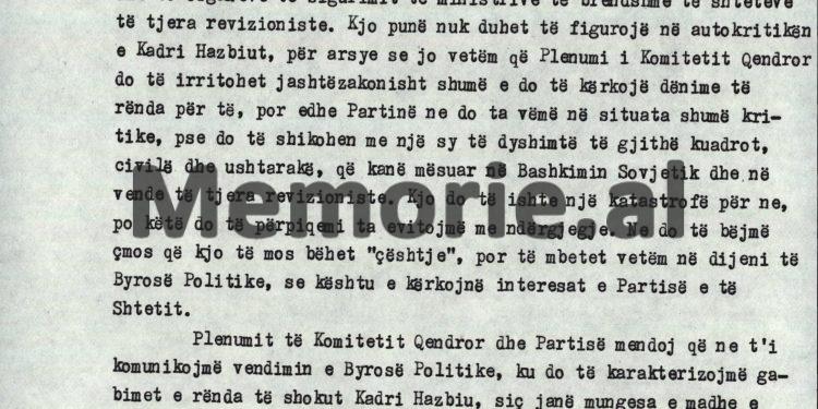 “Është përhapur lajmi kudo, sikur shoku Hysni, një ‘Hero i Popullit’ dhe luftëtar i lavdishëm, nuk ka vdekur nga kanceri, por e kanë eliminuar me urdhër të…”/ Debatet e Enverit në Byro, 8 tetor ‘82