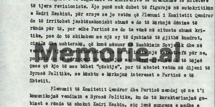 “Është përhapur lajmi kudo, sikur shoku Hysni, një ‘Hero i Popullit’ dhe luftëtar i lavdishëm, nuk ka vdekur nga kanceri, por e kanë eliminuar me urdhër të…”/ Debatet e Enverit në Byro, 8 tetor ‘82