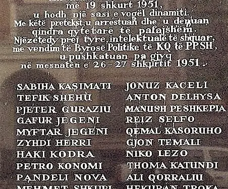 “Pasi pushuan armët e skuadrës së pushkatimit që morën jetën e 22 të personave, u dëgjua një zë gruaje që s’e kishte kapur plumbi dhe rojet i’u…”! / Ngjarja tragjike e 26 shkurtit 1951