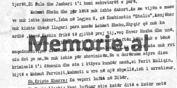 Zbulohet biseda e Haxhi Lleshit: “Mehmeti qe gojtar dhe trim, por jo aq sa hiqej, ai vetëm Enverin e mua kishte frikë, se në Spanjë…”/ Proçes-verbali i takimit me historianin e njohur, korrik ‘82