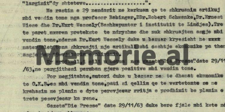 “Shtypi gjerman, shkruan se Shqipëria po ftohet me Kinën, pasi artikulli i ‘Zëri i Popullit’, e quajti Kenedin ‘Zoti President’ dhe çmoi veprën e tij…”/ Raporti sekret i ambasadorit Gaqo Nesho, shkurt ‘64