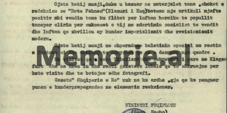 “Shtypi gjerman, shkruan se Shqipëria po ftohet me Kinën, pasi artikulli i ‘Zëri i Popullit’, e quajti Kenedin ‘Zoti President’ dhe çmoi veprën e tij…”/ Raporti sekret i ambasadorit Gaqo Nesho, shkurt ‘64