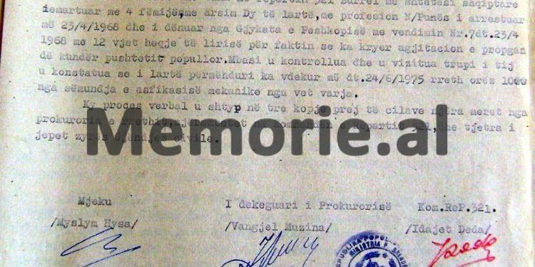 “Mbasi u kontrollua dhe u vizitua trupi i tij, u konstatua se ai ka…”/ Zbulohet proces-verbali i vdekjes së gjeneralit rebel të Sigurimit në burgun e Burrelit në ’75-ën, pasi akuzoi Enver Hoxhën