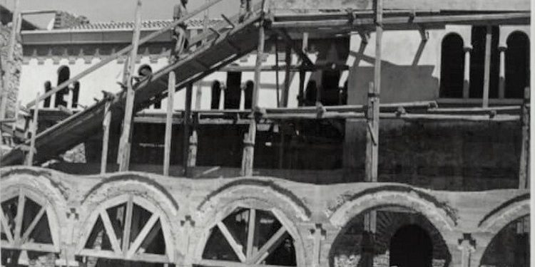 Momente nga puna për ndërtimin e Kishës Ortodokse të Shën -Prokopit, në Tiranë viti 1941