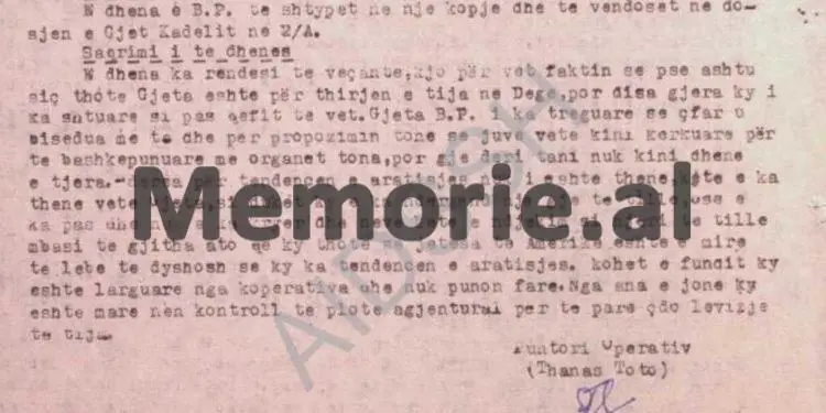 “Mua donin të më hiqnin me shtëpi nga Mamurrasi, por shkova në Tiranë, u takova me Gjolek Alinë dhe Mark Dodanin, të cilët më thanë se…”/ Raporti sekret i B.p. “Mbrehija”, Mamurras 1969