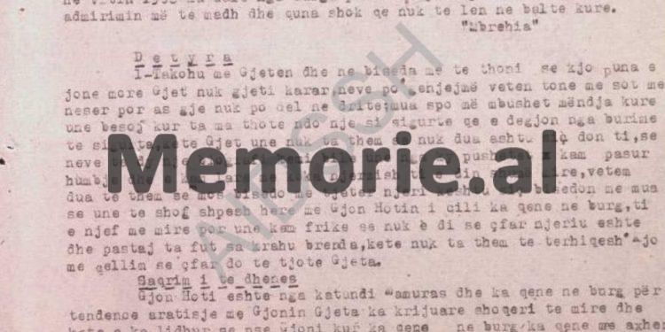 “Ai tha; po munda, do arratisem në Jugosllavi, se jashtë shtetit jetohet më mirë, kurse këtu, ka vuajtje të mëdha, nuk mbahet familje me 40 lekë në ditë dhe…”/ Raporti sekret i B.p. ‘Mbrehija”, Mamurras 1969