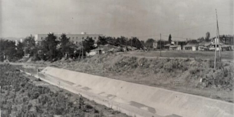 Momente nga puna për sistemimin e lumit të Lanës, në vitin 1942-1943