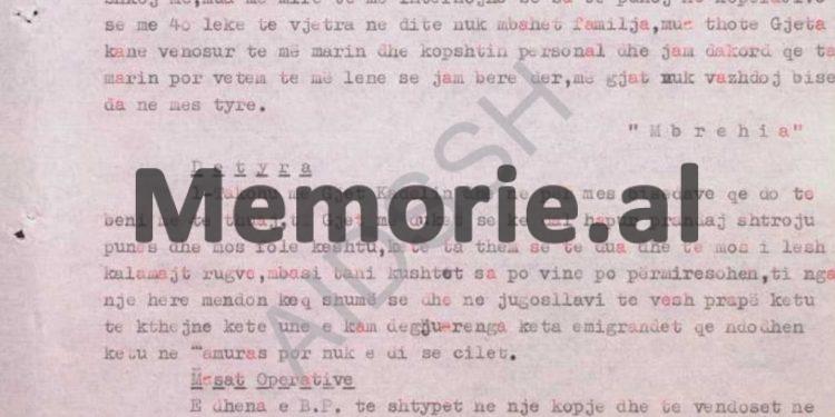 “Ai tha; po munda, do arratisem në Jugosllavi, se jashtë shtetit jetohet më mirë, kurse këtu, ka vuajtje të mëdha, nuk mbahet familje me 40 lekë në ditë dhe…”/ Raporti sekret i B.p. ‘Mbrehija”, Mamurras 1969