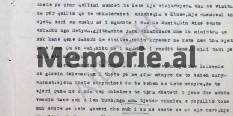 “Stay close, learn his movements and go deep if he grinds on his head, assassinate Comrade Enver, if he has a weapon…”/ Instruction of the head of the Internal Branch of Kruja, to Gjet Kadel, February ’72