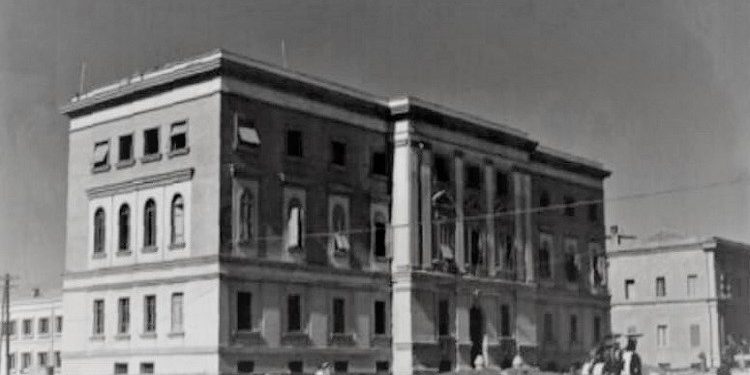 Pamje nga puna për ndërtimin e godinave të Ministrive në Tiranë, vitin 1940