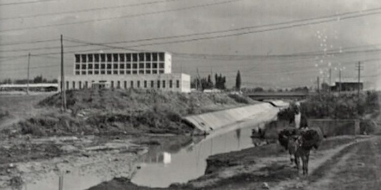 Momente nga puna për sistemimin e lumit të Lanës, në vitin 1942-1943