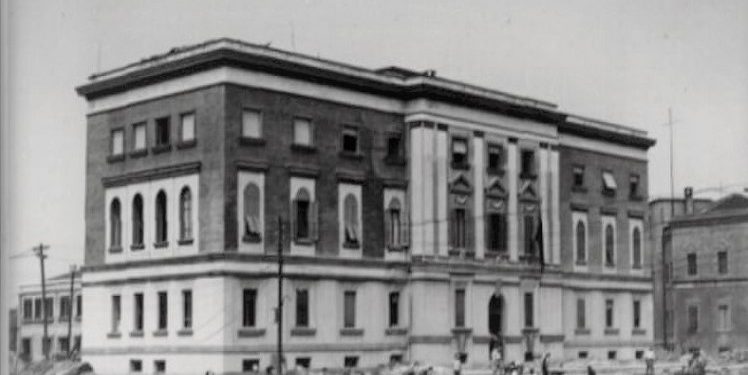 Pamje nga puna për ndërtimin e godinave të Ministrive në Tiranë, vitin 1940