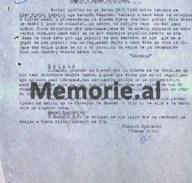 “Ai tha; tani pritet dita ditës, që vendi ynë të sulmohet, se në afërsi të kufijve tanë në det, kanë ardhur Flota Sovjetike dhe Amerikane, por këta…”/ Raporti i B.p. “Mbrehija” nga Mamurrasi, shtator 1968