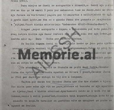 Raporti sekret i Sigurimit: “Dogana gjermane hapi e kontrolloi pakon që më kishin dhënë familja e Mehmet Shehut, për Skënderin në Suedi dhe…”/ Denoncimi i ish-ministrit Perikli Teta, nëntor 1982