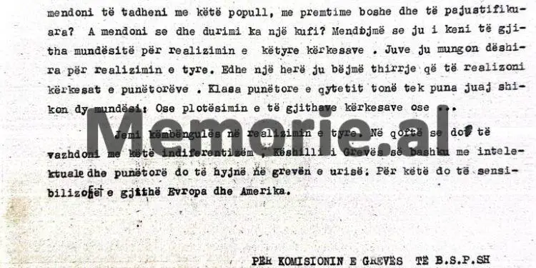 “Gjinushi and Abdi Baleta asked us to stop the hunger strike of the Trade Unions, surprisingly even Ambassador Ryerson agreed…”!/ the rare testimony of Tanush Mullet, protagonist and eyewitness