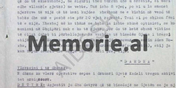 “Për bandën e Xhevdet Mustafës dhe për Enver Hoxhën, bënë komentet e tyre, Gjet Kadeli, Daut Gumeni, Spartak Ngjela dhe Uran Kalakula, duke thënë…”/ Raporti i agjentit “Shkëmbi”, Burrel, 1982
