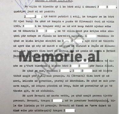 “Kryetari i Degës së Brendshme, më tha; na trego çfarë di ti, për veprimtarinë armiqësore të Ramiz Alisë, se do të lirojmë nga burgu, ndryshe do të zhdukim… ”! Relacioni sekret i vitit 1983