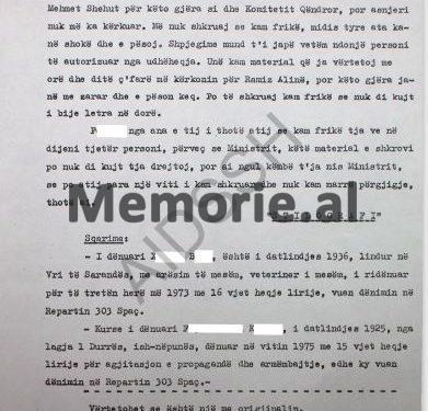 “Kryetari i Degës së Brendshme, më tha; na trego çfarë di ti, për veprimtarinë armiqësore të Ramiz Alisë, se do të lirojmë nga burgu, ndryshe do të zhdukim… ”! Relacioni sekret i vitit 1983