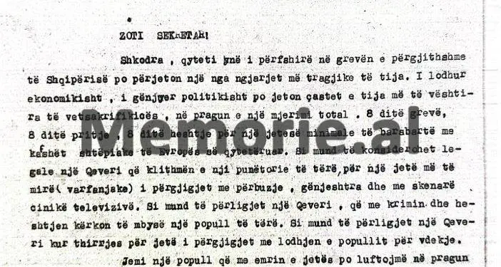 “Gjinushi and Abdi Baleta asked us to stop the hunger strike of the Trade Unions, surprisingly even Ambassador Ryerson agreed…”!/ the rare testimony of Tanush Mullet, protagonist and eyewitness