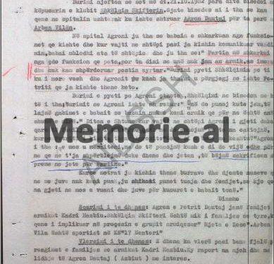 “Agron Hazbiu me disa shokë të ekipit ‘Dinamo’, si Çoçoli, Ben Vila etj., te shtëpia e tij, kanë bërë mbrëmje vallëzimi, me magnetofon e këngë të huaja dhe…”/ Raporti sekret i B.p. “Dinamo”, 10 tetor ‘82