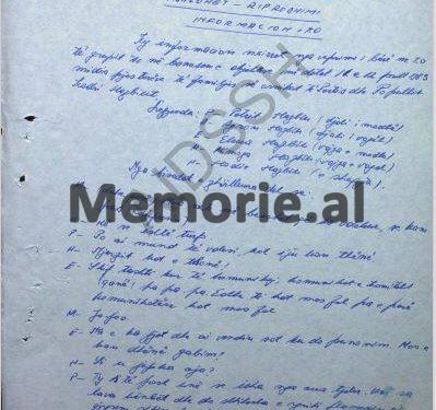 Relacioni i Sigurimit, se si u përgjuan bisedat e familjes së Kadri Hazbiut, në banesën e tyre në qytetin e Kurbneshit, më 11 prill 1985, ditën e vdekjes së Enver Hoxhës?!/ Dokumente sekrete