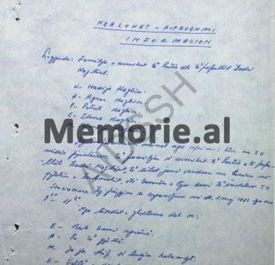 “Për survejimin e Agron Hazbiut, janë shtuar dhe B.p. ‘Jupiteri’ e ‘Shënjuesi’, të cilat do shikojnë nëse ata, takohen me familjen e armikut Koço Theodhosi…”! / Raporti sekret i Sigurimit