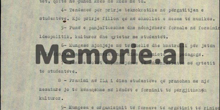Relacioni sekret: “Studentët dolën në ballkon, duke kënduar me kitarë dy këngë dashurie sentimentale, me tekste të rëndomta ordinere dhe…”! / Ngjarja te konvikti i Institutit të Arteve, në ’89-ën