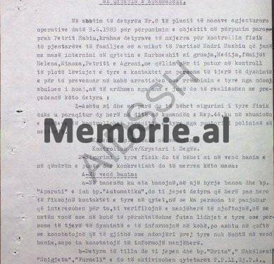 “Kur Agron Aranitasi, do vijë në Rrëshen për të sjellë fëmijët te ish- gruaja e tij, do përgjojmë banesën e Medin Çollakut, pasi ai…”/ Relacioni i Degës së Brendshme të Mirditës, qershor ’83