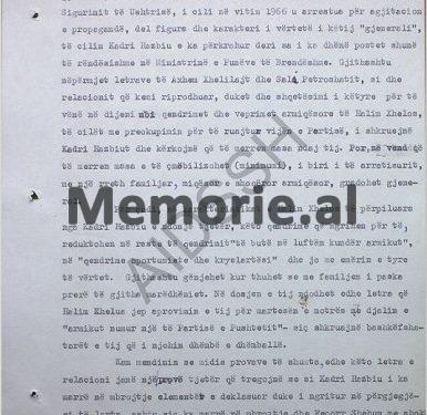 “Marrëdhëniet e shokut Halim Xhelo, me babën e tij, armik e agjent i imperializmit, kanë ardhur duke u trashur dhe Halimi, ka pasur një konsideracjon të çuditshëm për të…”!/ Letrat nga Dukati për Kadri Hazbiun