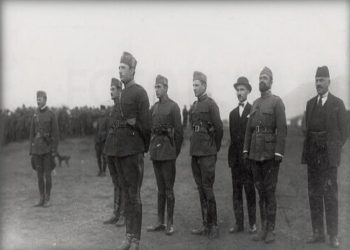View from the military parades organized in Tirana with the participation of President Ahmet Zogu and the authorities of the time in 1926-1927