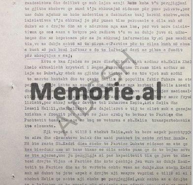 “Marrëdhëniet e shokut Halim Xhelo, me babën e tij, armik e agjent i imperializmit, kanë ardhur duke u trashur dhe Halimi, ka pasur një konsideracjon të çuditshëm për të…”!/ Letrat nga Dukati për Kadri Hazbiun
