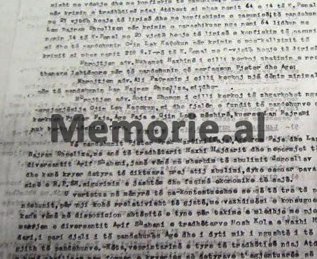 “Të katër të pandehurit, janë vënë në shërbim të Zbulimit Jugosllav, duke ndihmuar dhe strehuar deputetin tradhëtar Haxhi Hajdari e diversantin Arif Shabani, pasi…”/ Akt-akuza e Gjykatës së Lartë, në vitin 1964