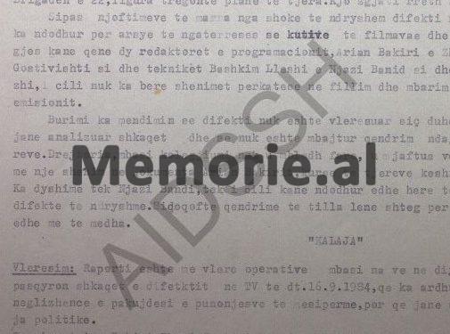“Ditën e përvjetorit të Konferencës së Pezës, në Televizion ndodhi një ‘skandal i madh politik’, kurse regjizorja Vera Grabocka, ka humbur një bobinë me…”/ Relacioni i agjentit “Kalaja”, shtator ‘84