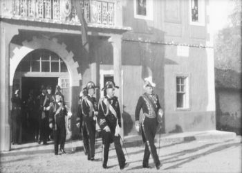 View from the visit of the Italian delegation to Albania headed by Admiral Roberto in April 1930