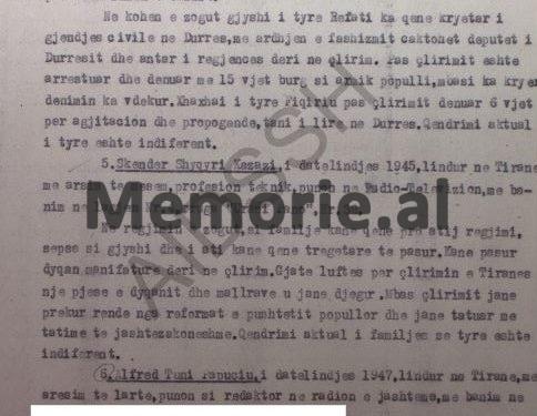 “Robert Shvarc, me origjinë çifute, zhvillon aktivitet armiqësor dhe ndiqet nga ana jonë, pasi kemi materjale si agjent i zbulimit…”/ Relacioni i Drejtorit të Sigurimit, për 50 punonjësit e RTSH-së